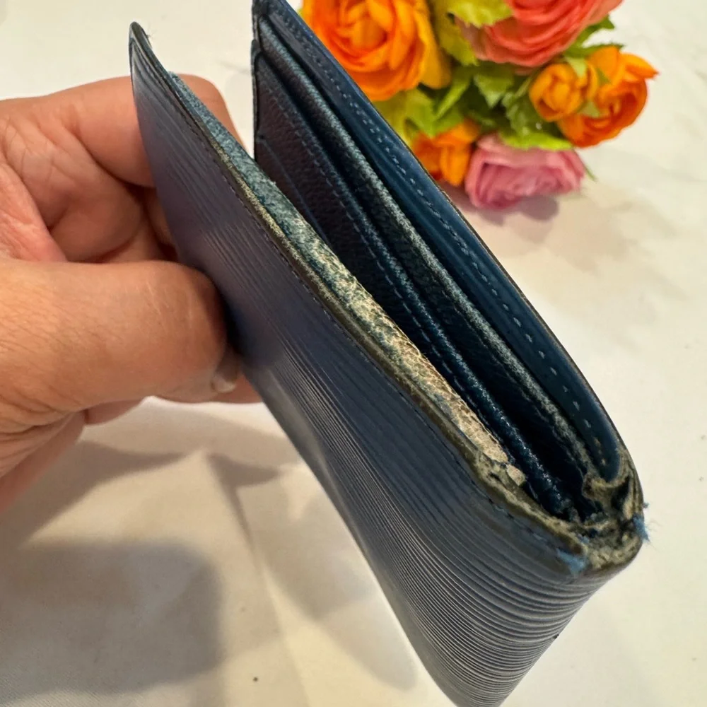 Authentic Louis Vuitton Blue Epi Wallet